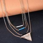 Geometric Layered Necklace Gold - One Size