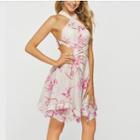 Cut-out Halter-neck A-line Dress