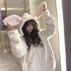 Long Sleeve Rabbit Ear Fleece Hooded Jacket