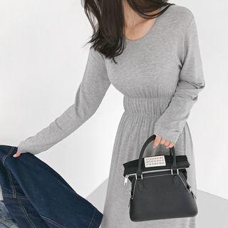 Keyhole-back Shirred Maxi Dress