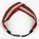 Striped Criss Cross Headband Three Stripes - Multicolor - One Size