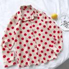 Polka Dot Chiffon Single-breasted Long-sleeve Blouse