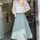 Set: Chiffon Blouse + Midi A-line Skirt