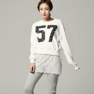 Number Print Pullover