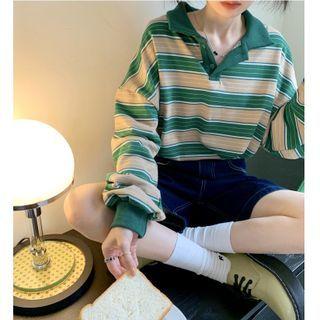 Long-sleeve Striped Polo-shirt