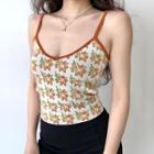 Sleeveless Color-block V-neck Jacquard Knit Camisole