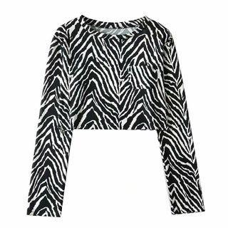 Zebra Print Knit T-shirt