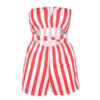 Strapless Striped Romper