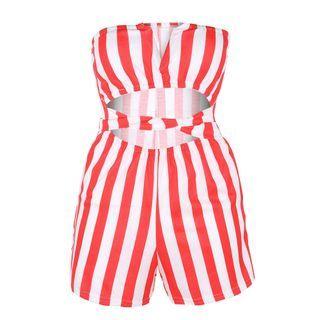 Strapless Striped Romper