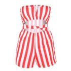 Strapless Striped Romper