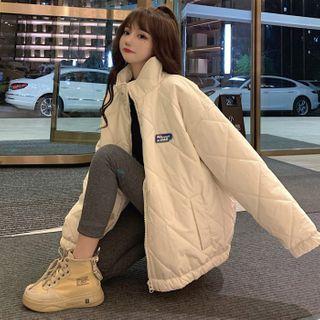 Long-sleeve Patch Zipped Padded Coat