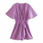 V-neck Short-sleeve Romper