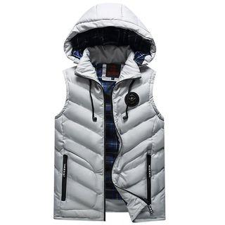 Couple Matching Padded Hooded Zip Vest
