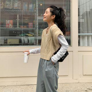 Crop Cable-knit Vest