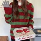 Striped Sweater Green & Red - One Size