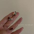 Rhinestone Acrylic Alloy Earring 01 - 1 Pair - Orange & Green - One Size