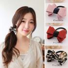 Fabric Bow Hair Tie Black - One Size