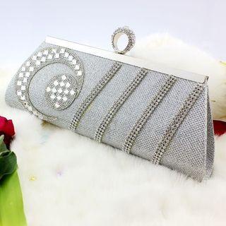 Rhinestone Ring Accent Clutch