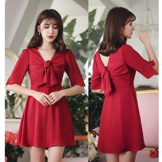 Short-sleeve Two-way A-line Dress