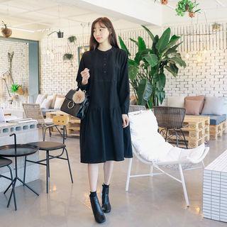 Lace-trim Boxy-fit Shirtdress