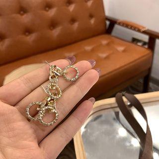 Rhinestone Hoop Fringed Earring