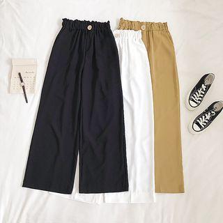 Elastic Waist Chiffon Wide-leg Pants