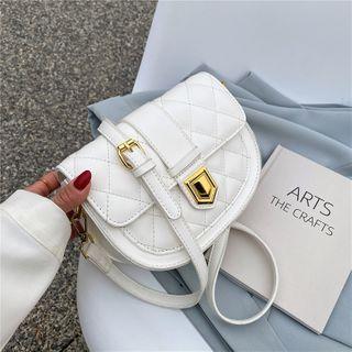 Plain Quilted Saddle Crossbody Bag