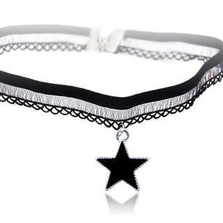 Star Lace Choker X211 - Black - One Size