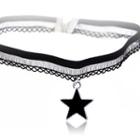 Star Lace Choker X211 - Black - One Size