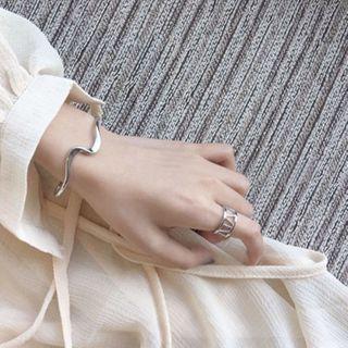 Wavy Bangle Bangle - 925 Silver - One Size