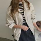 Balloon-sleeve Zip-up Jacket