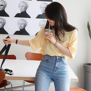 Emoji Stripe Cotton T-shirt