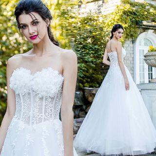Lace-panel Wedding Dress