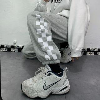 Checkerboard Print Harem Pants
