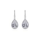 Fashion Bright Geometric Water Drop Earrings With Cubic Zirconia Silver - One Size