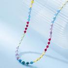 Color Bead Sterling Silver Necklace S925silver Necklace - Silver - One Size