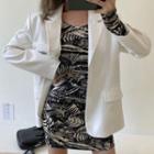 Printed Turtleneck Long-sleeve Top / Long-sleeve Mini Dress / Knit Vest