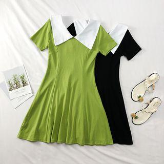 Peter Pan-collar A-line Mini Dress