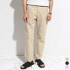 Elastricized-waist Plain Chino Pants