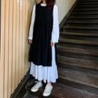 Long-sleeve Midi A-line Dress / Sleeveless Dress