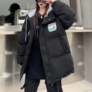 Mock Two-piece Applique Padded Jacket