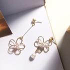 Faux Pearl Flower Earring / Clip-on Earring