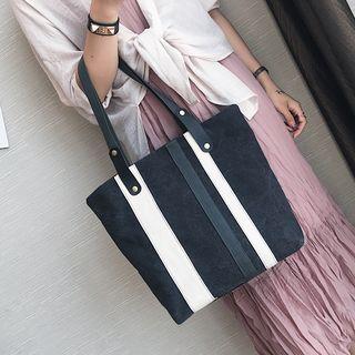Contrast Trim Canvas Tote Bag