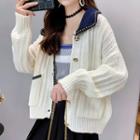 Long-sleeve Lapel Knit Sweater Jacket