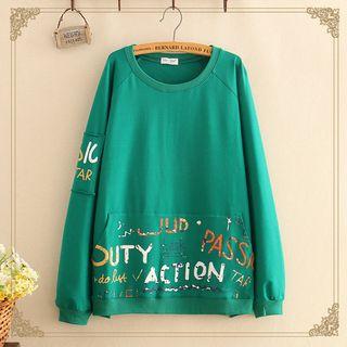 Printed Round-neck Long-sleeve Thin Sweater