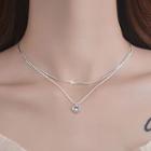 Heart Double-strand Necklace Necklace - Silver - One Size