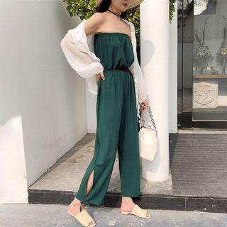 Plain High-waist Jumpsuit