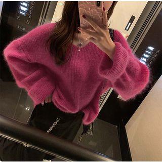 Plain Sweater Rose Pink - One Size