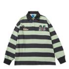 Striped Print Polo Sweatshirt