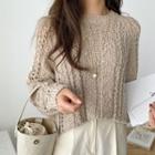 Perforated Cable-knit Top